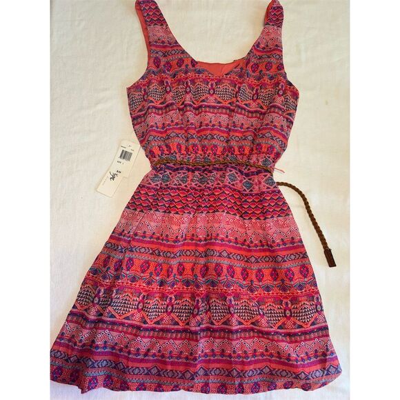 Love Reign Women's L Sleeveless Wrap Dress Multicolor Aztec Print Summer Dress - Picture 2 of 4